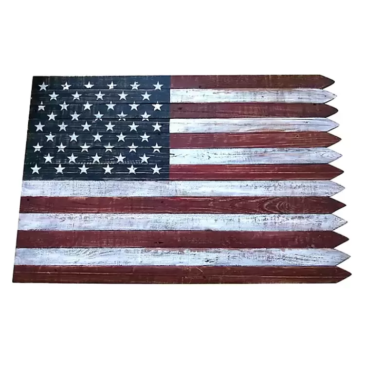 American Flag Picket Edge Wall Plaque>Kirklands Home Store