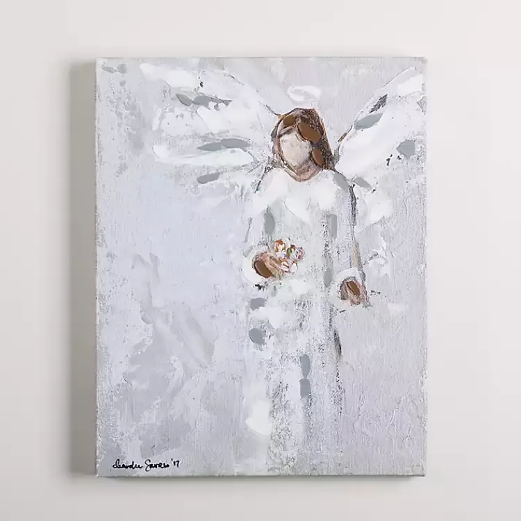 Angel with Bouquet Canvas Art Print>Kirklands Home Cheap