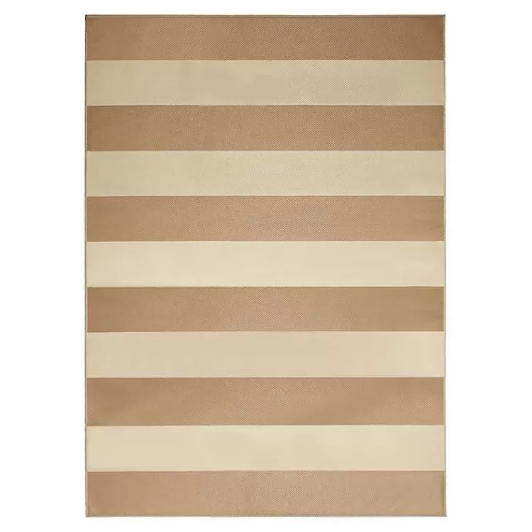 Anika Natural Striped Washable Area Rug, 5x7>Kirklands Home Outlet