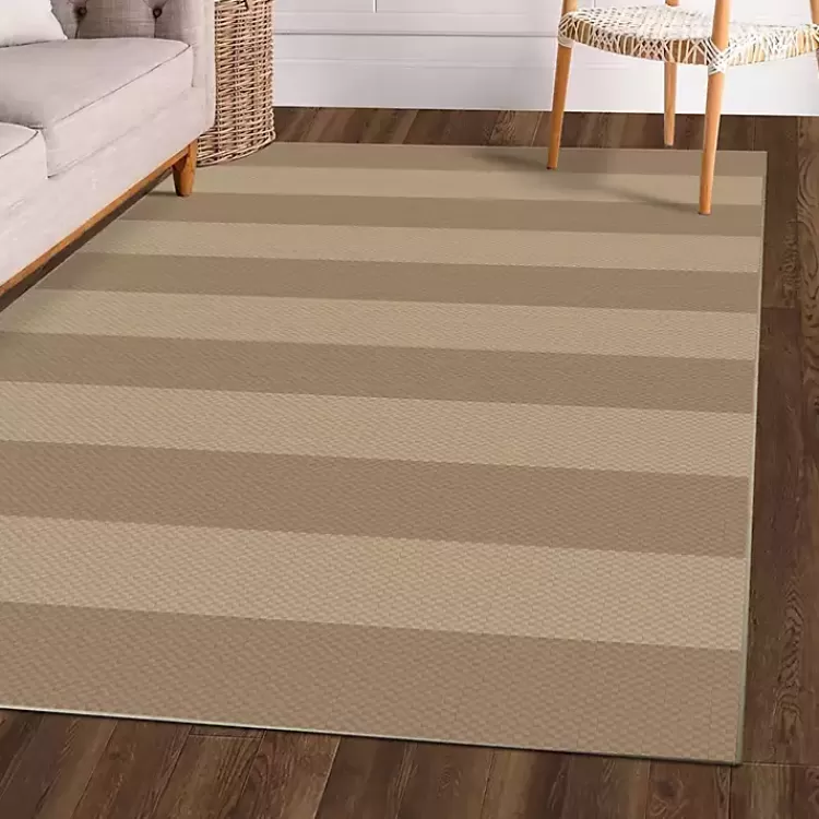 Anika Natural Striped Washable Area Rug, 5x7>Kirklands Home Outlet