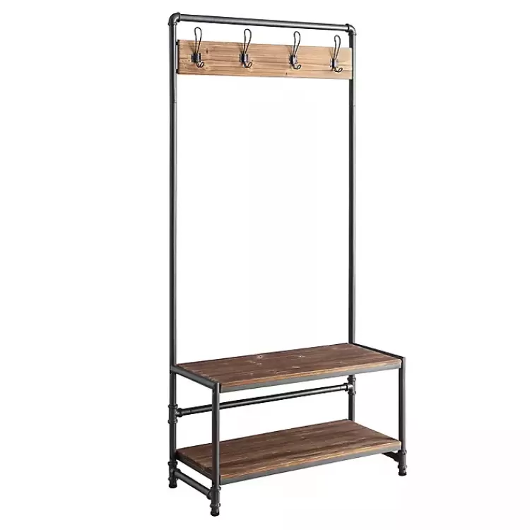 Annalee Industrial Metal and Wood Hall Tree>Kirklands Home Shop