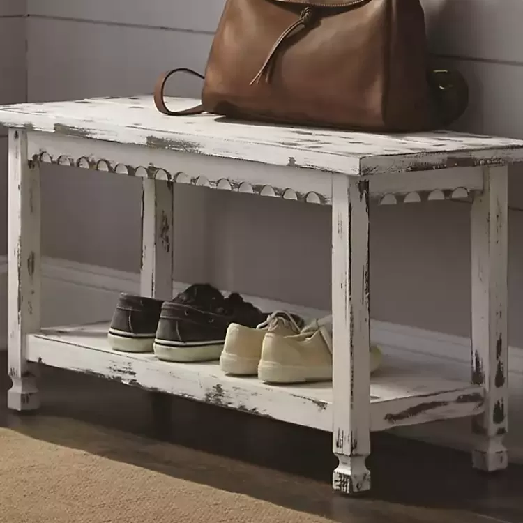 Antiquated Farmhouse Shelf Bench>Kirklands Home Best