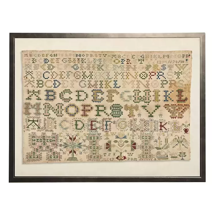 Antique ABC Sampler Framed Wall Art>Kirklands Home Cheap