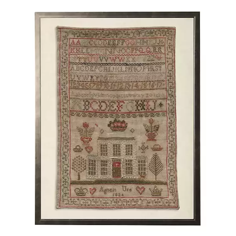 Antique Alphabet Sampler Framed Wall Art>Kirklands Home Sale