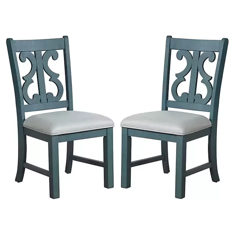Antique Blue Upholstered Dining Chairs, Set of 2>Kirklands Home Fashion