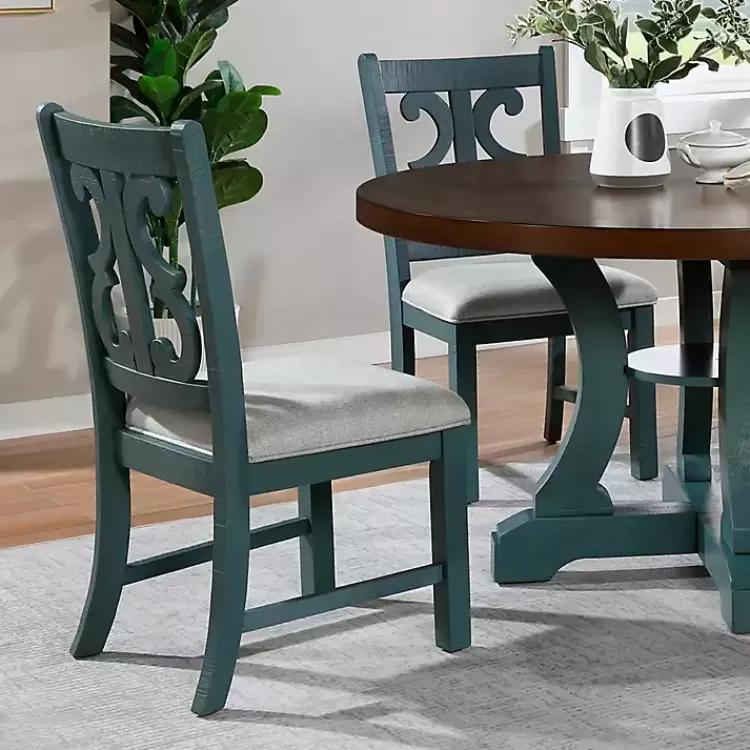 antique_blue_upholstered_dining_chairs_set_of__3.webp Antique Blue Upholstered Dining Chairs, Set of 2>Kirklands Home Fashion