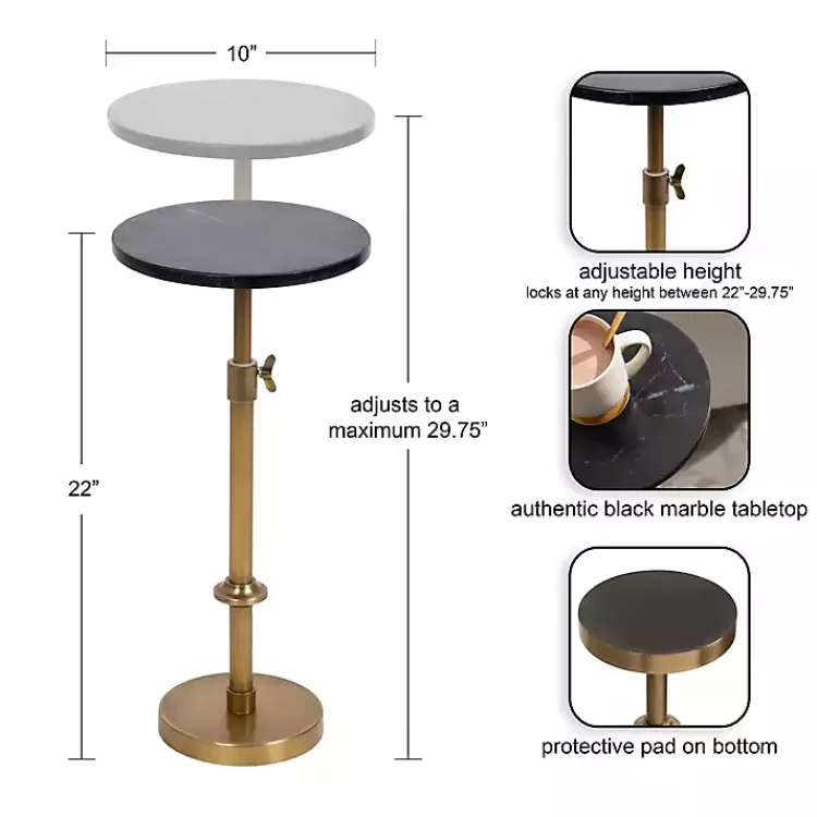 Antique Brass and Marble Adjustable Table>Kirklands Home Store