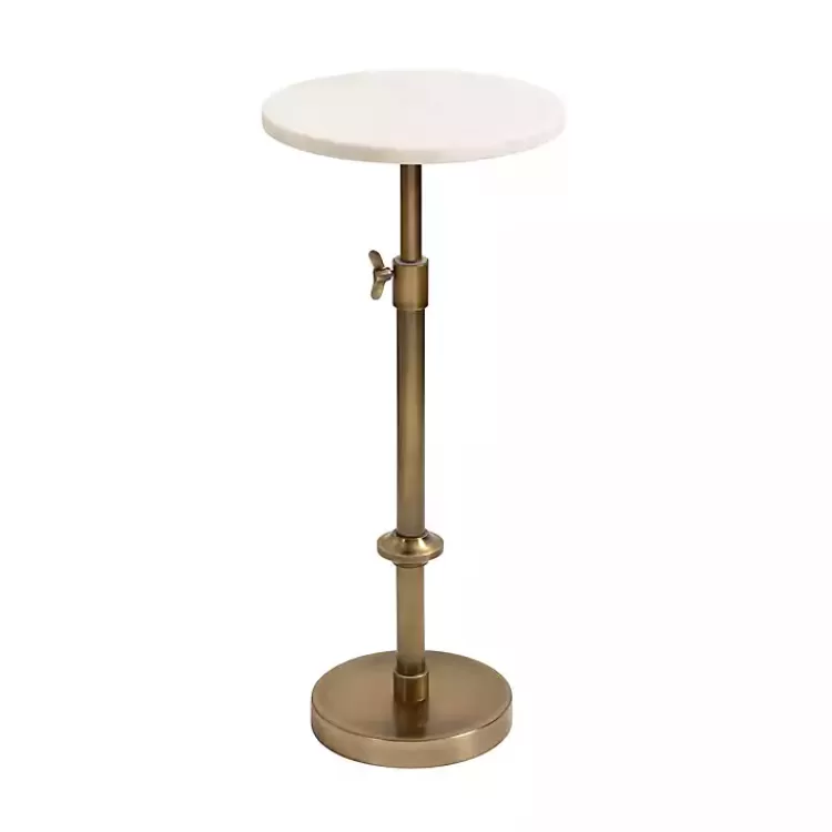 Antique Brass and Marble Adjustable Table>Kirklands Home Hot