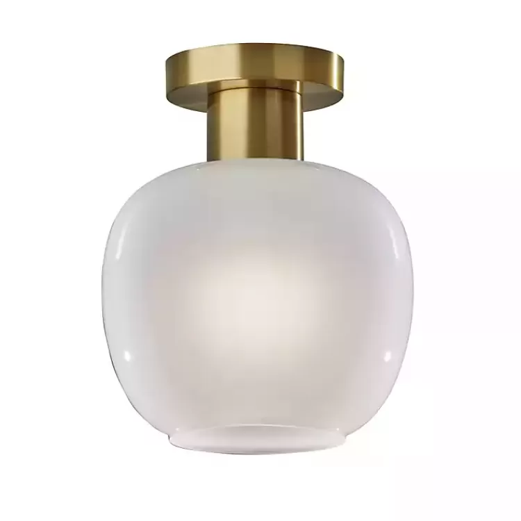 Antique Brass Magnolia Flush Mount Light>Kirklands Home Outlet