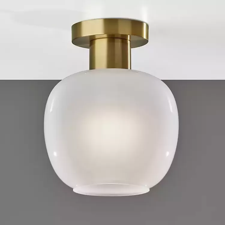 Antique Brass Magnolia Flush Mount Light>Kirklands Home Outlet