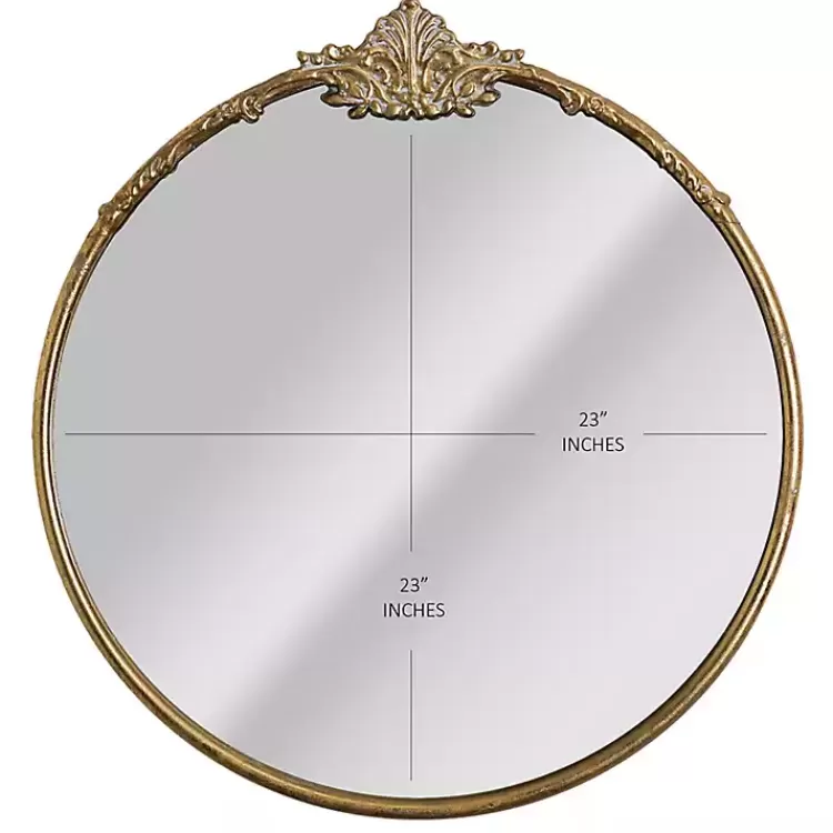 antique_brass_metal_ornate_round_mirror_5.webp Antique Brass Metal Ornate Round Mirror>Kirklands Home New
