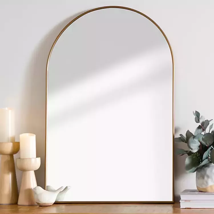 Antique Brass Nouveau Linear Arch Mirror>Kirklands Home Cheap