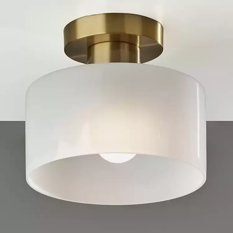Antique Brass Rhodes Flush Mount Light>Kirklands Home Clearance