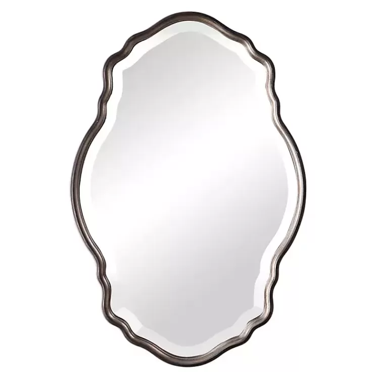 Antique Bronze and Silver Curved Wooden Mirror>Kirklands Home Outlet