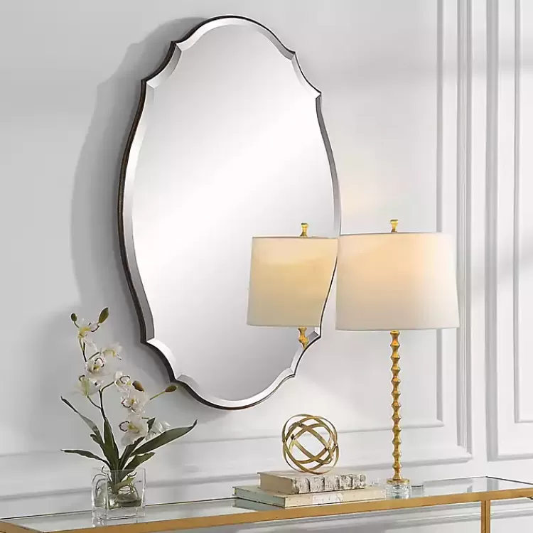 Antique Bronze Curved Wall Mirror>Kirklands Home Sale