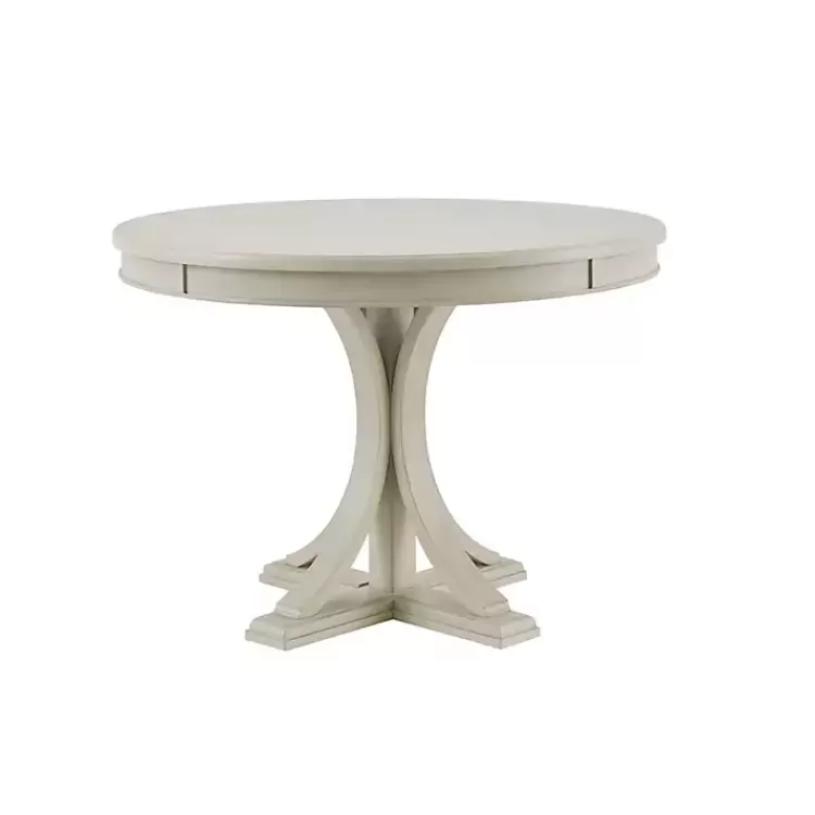 Antique Cream Wood Pedestal Round Dining Table>Kirklands Home New