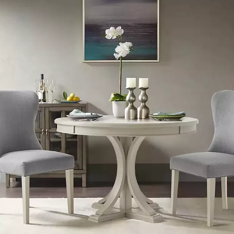 Antique Cream Wood Pedestal Round Dining Table>Kirklands Home New