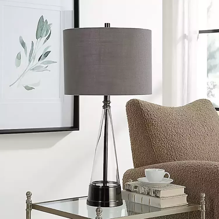 Antique Dark Nickel Cone Base Table Lamp>Kirklands Home Sale