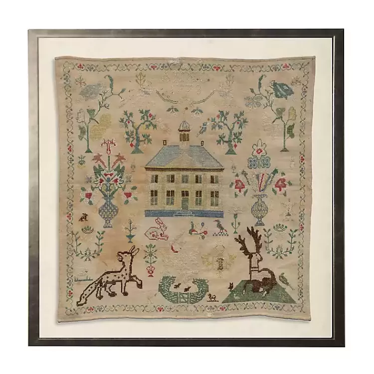 Antique Folk Sampler Framed Wall Art>Kirklands Home Best