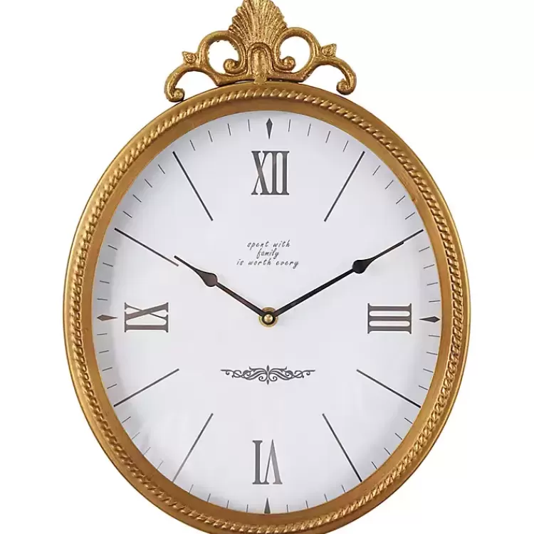 Antique Gold Metal Scroll Wall Clock>Kirklands Home Discount