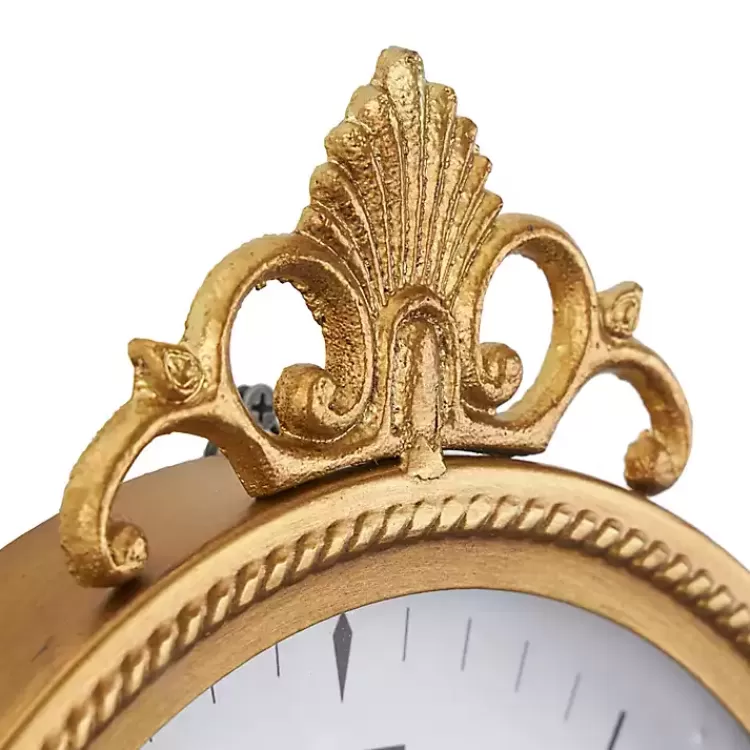 Antique Gold Metal Scroll Wall Clock>Kirklands Home Discount