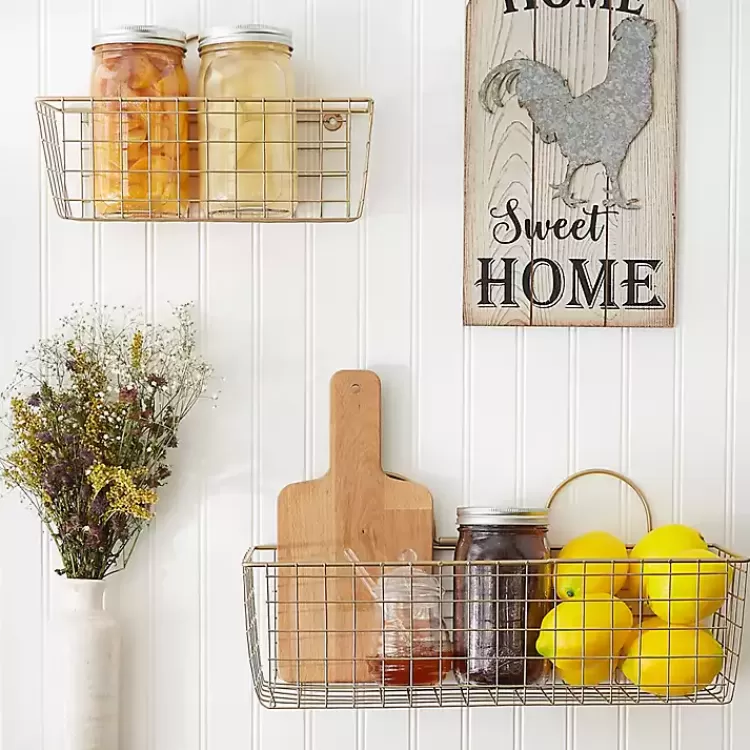 Antique Gold 2-pc. Wire Basket Set>Kirklands Home Fashion