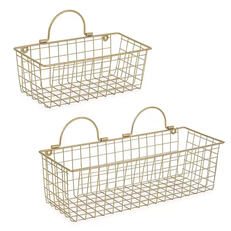 Antique Gold 2-pc. Wire Basket Set>Kirklands Home Fashion
