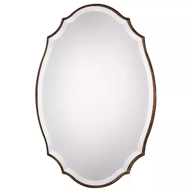 Antique Gold Rounded Edge Wood Wall Mirror>Kirklands Home Best