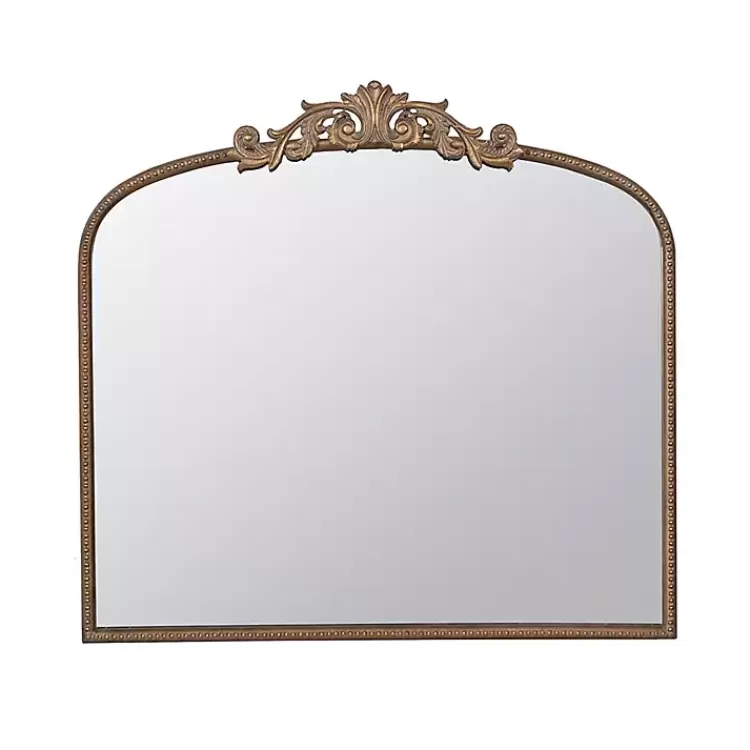 Antique Gold Studded Floral Scroll Mirror>Kirklands Home Clearance