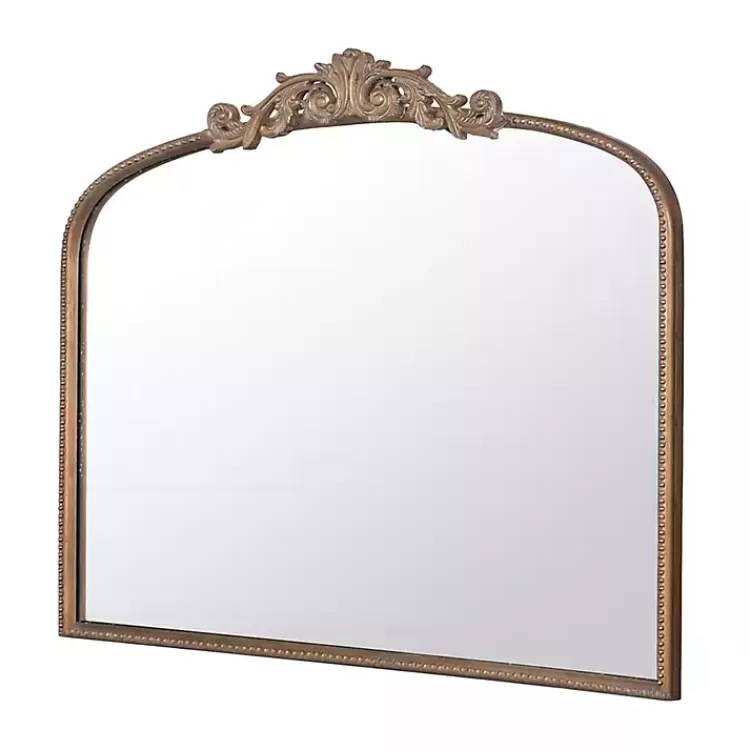 Antique Gold Studded Floral Scroll Mirror>Kirklands Home Clearance