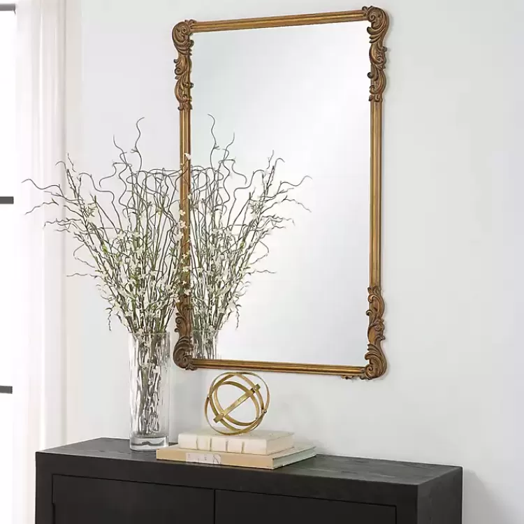 Antique Gold Vintage Rectangular Wall Mirror>Kirklands Home Online