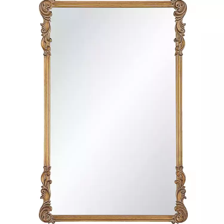 Antique Gold Vintage Rectangular Wall Mirror>Kirklands Home Online