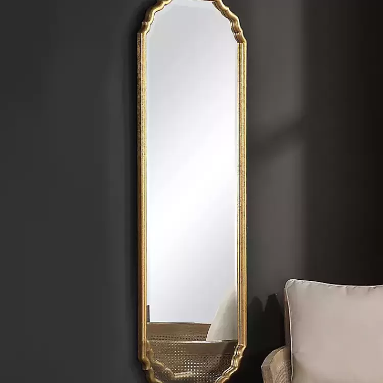 Antique Gold Wooden Mirror with Curved Corners>Kirklands Home Shop