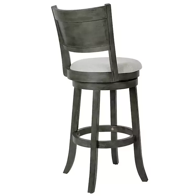 Antique Gray Upholstered Swivel Bar Stool>Kirklands Home Hot
