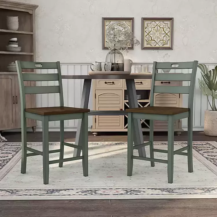 antique_green_wood_counter_stools_set_of__2.webp Antique Wood Counter Stools, Set of 2>Kirklands Home Clearance