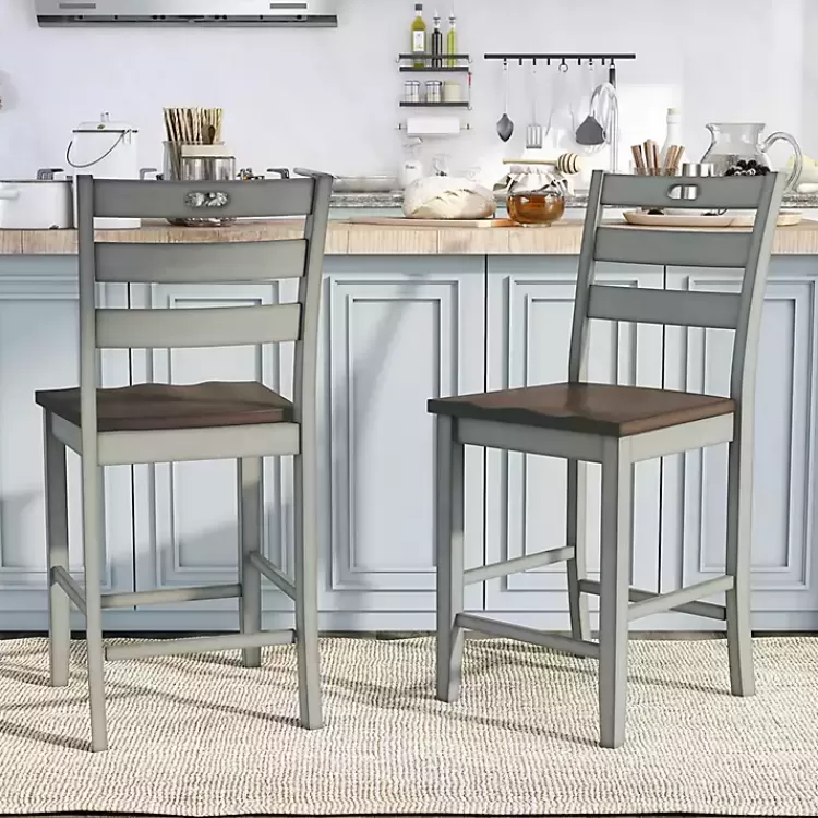 antique_light_gray_wood_counter_stools_set_of__2.webp Antique Light Wood Counter Stools, Set of 2>Kirklands Home Hot