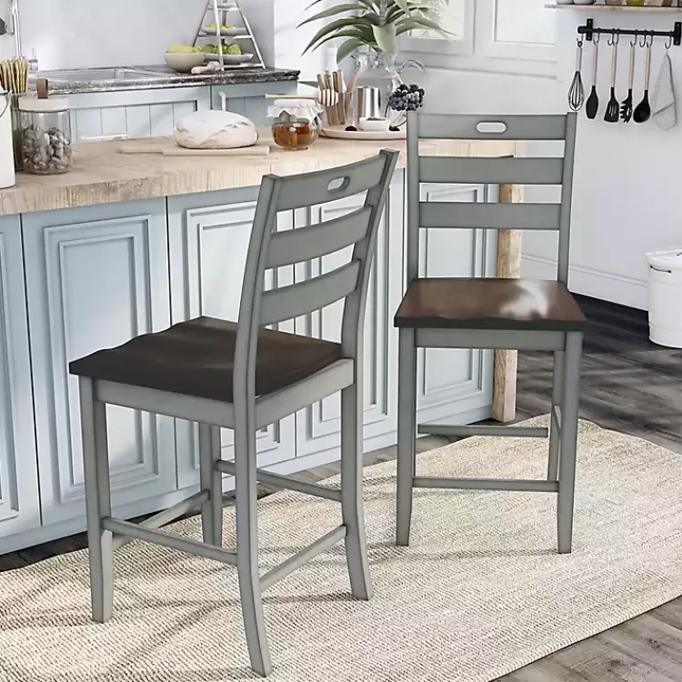 antique_light_gray_wood_counter_stools_set_of__3.webp Antique Light Wood Counter Stools, Set of 2>Kirklands Home Hot