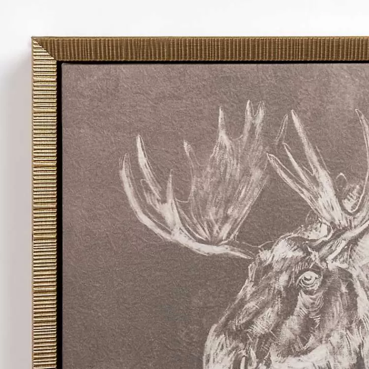 Antique Moose Framed Canvas Art Print>Kirklands Home Discount