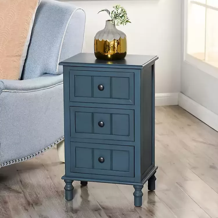 Antique Navy 3-Drawer Winnie Accent Table>Kirklands Home Fashion