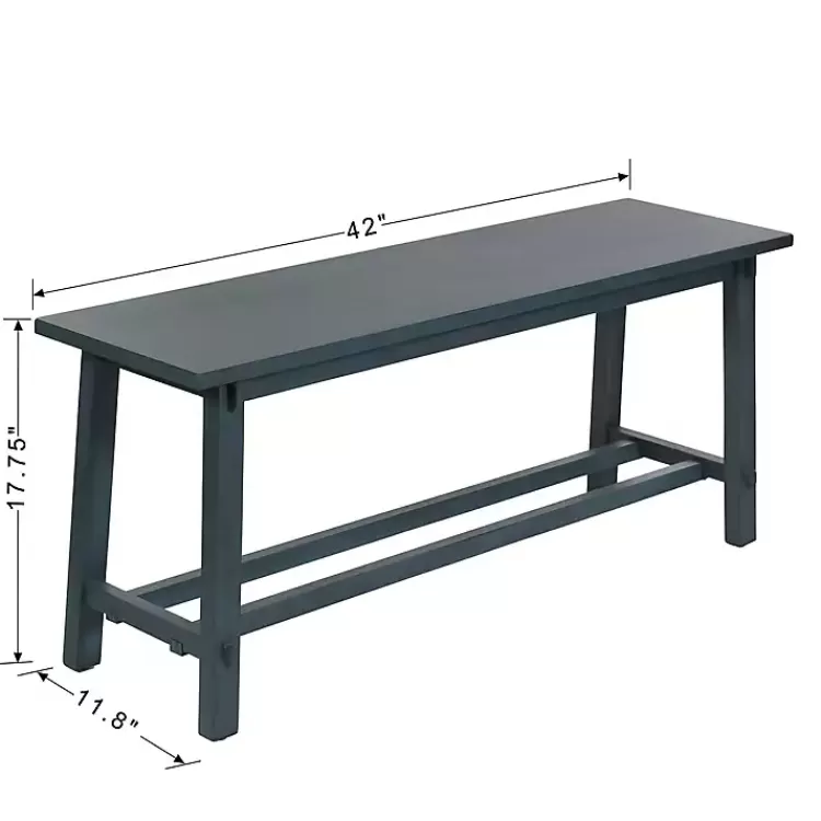 antique_navy_wood_noah_bench_5.webp Antique Navy Wood Noah Bench>Kirklands Home Discount
