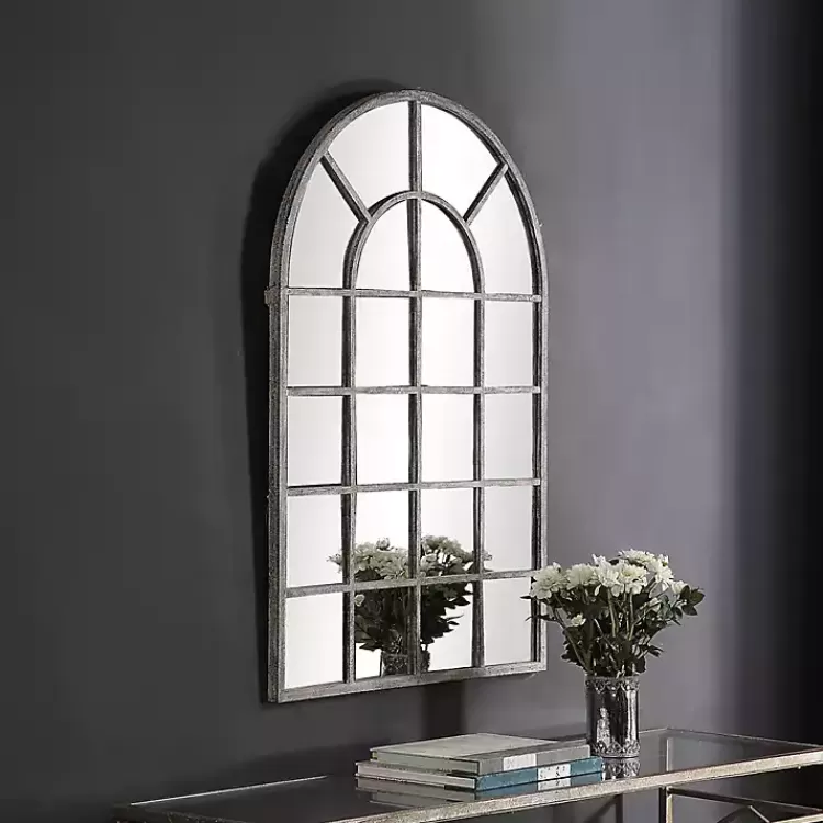 Antique Rustic Arch Windowpane Mirror>Kirklands Home Cheap