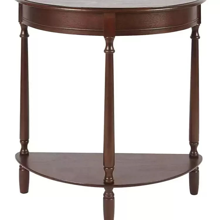 Antique Walnut Half Round Console Table>Kirklands Home Discount