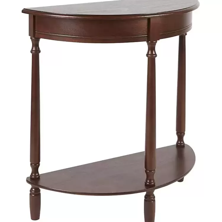 Antique Walnut Half Round Console Table>Kirklands Home Discount