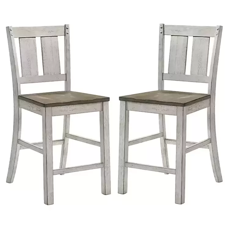 Antique White & Ash Brown 2-pc. Counter Stool Set>Kirklands Home New