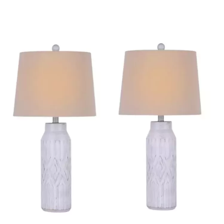 Antique White Deco Diamond Table Lamps, Set of 2>Kirklands Home Discount