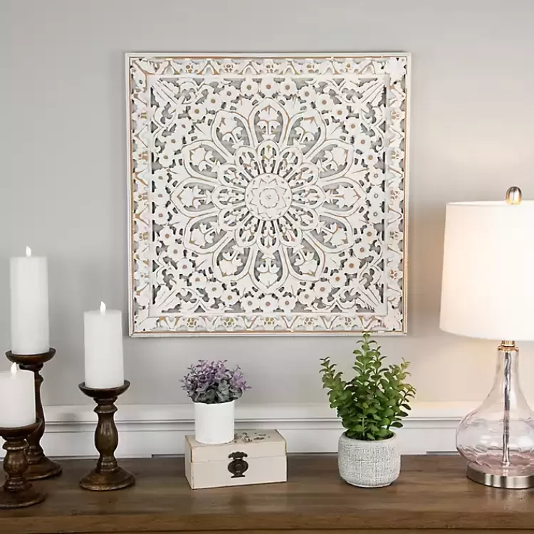 Antique Floral Mandala Square Wall Plaque>Kirklands Home Hot