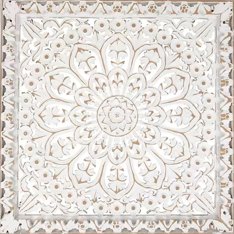 Antique Floral Mandala Square Wall Plaque>Kirklands Home Hot