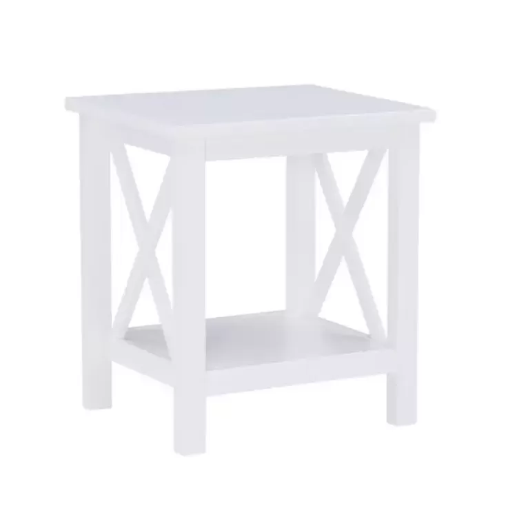 Antique White X Side Frame Accent Table>Kirklands Home Store