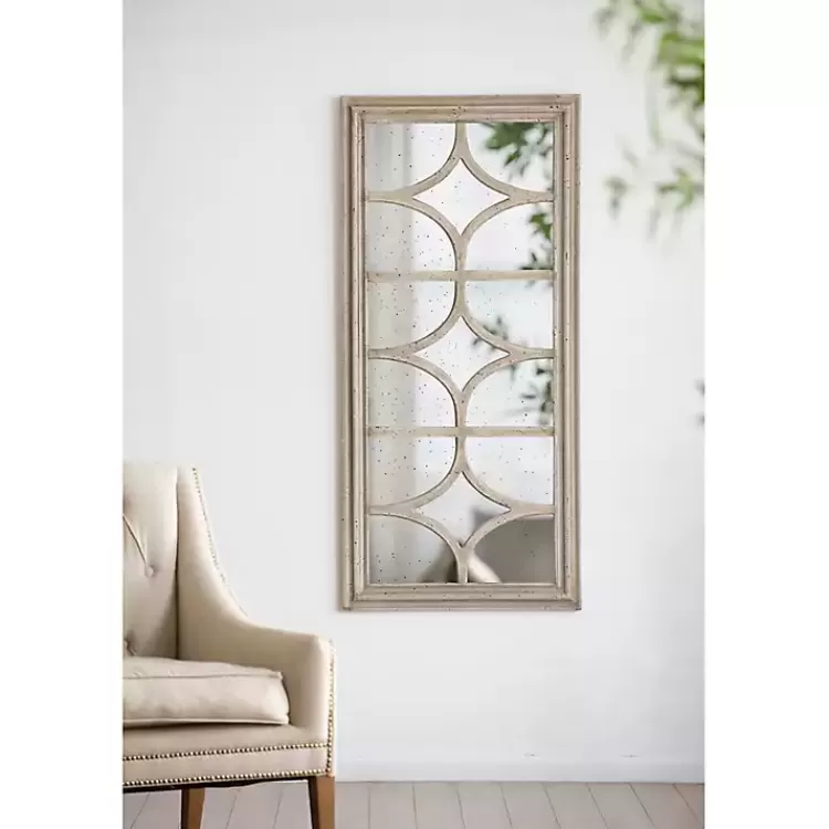 Antique Whitewashed Diamond Panel Wall Mirror>Kirklands Home Fashion