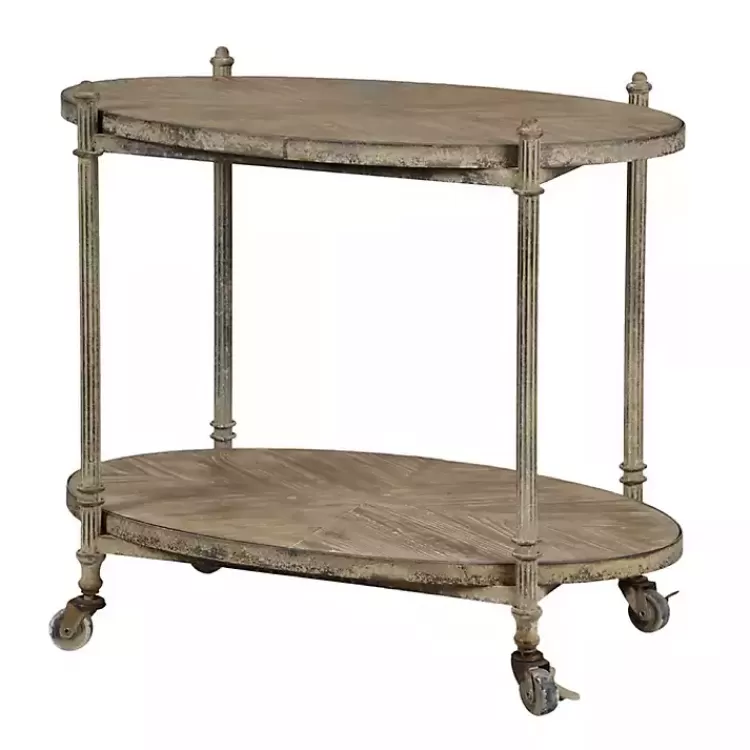 Antique Wood and Metal Bar Cart>Kirklands Home Best